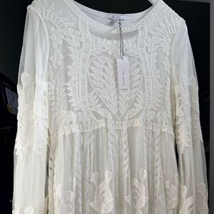NWT The White Modest Dress Spring XXL 2X Lace Design